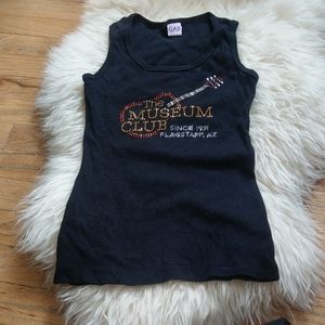 Rhinestoned museum club tank top